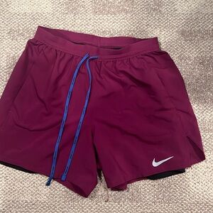 NIKE running shorts small 5 inch with boxer liner great used condition